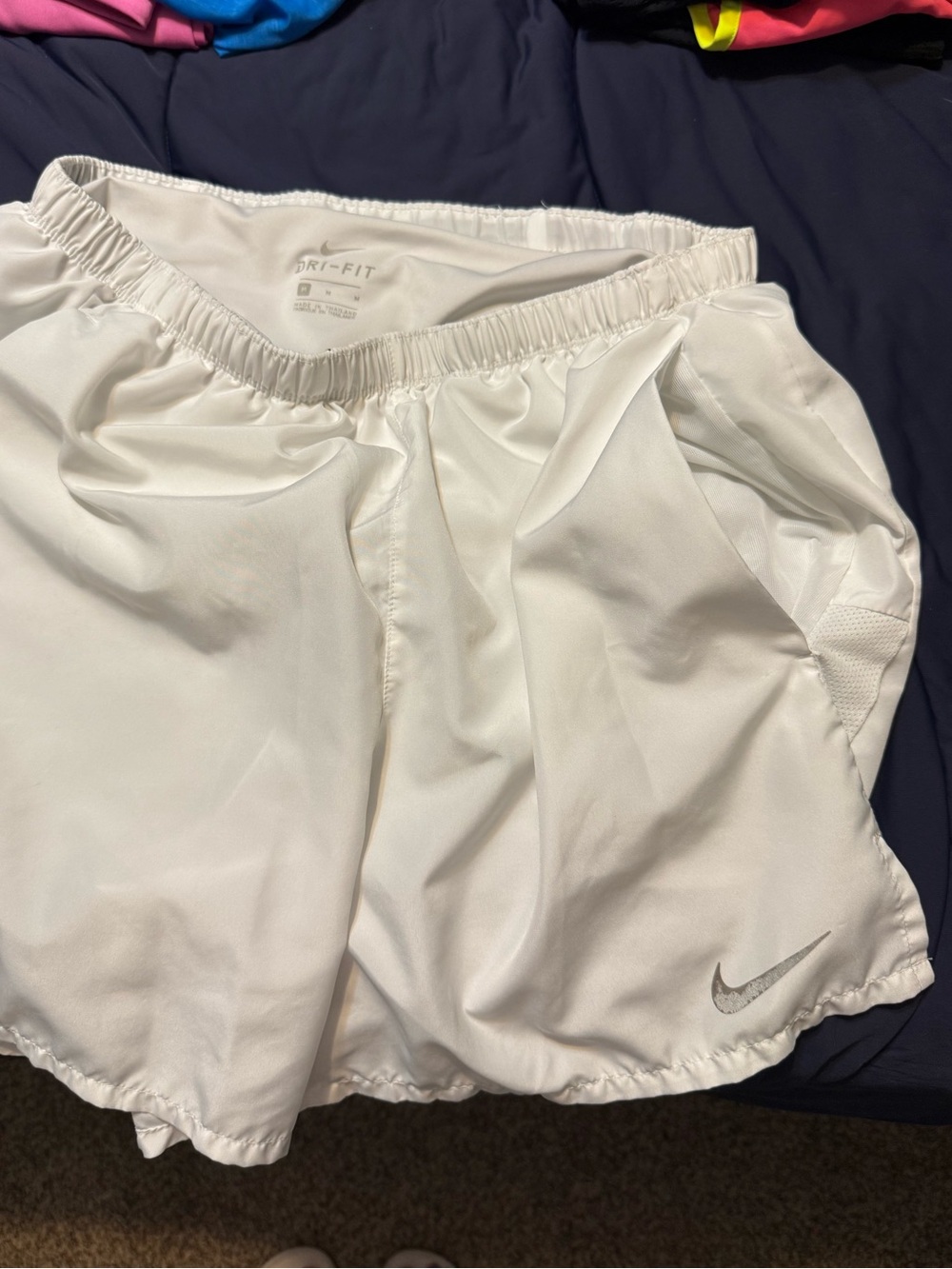Nike White Dri-FIT Performance Shorts with Elastic Waist